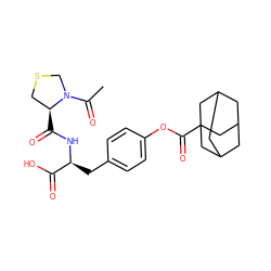 CC(=O)N1CSC[C@@H]1C(=O)N[C@@H](Cc1ccc(OC(=O)C23CC4CC(CC(C4)C2)C3)cc1)C(=O)O ZINC000028104474