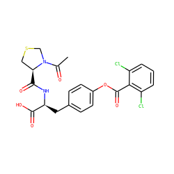 CC(=O)N1CSC[C@@H]1C(=O)N[C@@H](Cc1ccc(OC(=O)c2c(Cl)cccc2Cl)cc1)C(=O)O ZINC000028099199