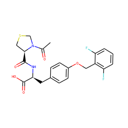 CC(=O)N1CSC[C@@H]1C(=O)N[C@@H](Cc1ccc(OCc2c(F)cccc2F)cc1)C(=O)O ZINC000003916599