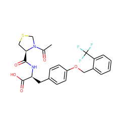 CC(=O)N1CSC[C@@H]1C(=O)N[C@@H](Cc1ccc(OCc2ccccc2C(F)(F)F)cc1)C(=O)O ZINC000028104334