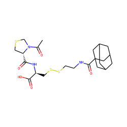 CC(=O)N1CSC[C@H]1C(=O)N[C@@H](CSSCCNC(=O)C12CC3CC(CC(C3)C1)C2)C(=O)O ZINC000028101636