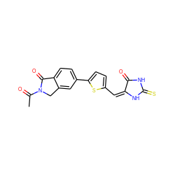 CC(=O)N1Cc2cc(-c3ccc(/C=C4/NC(=S)NC4=O)s3)ccc2C1=O ZINC000103237725