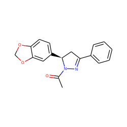 CC(=O)N1N=C(c2ccccc2)C[C@@H]1c1ccc2c(c1)OCO2 ZINC000000267592