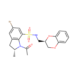 CC(=O)N1c2c(cc(Br)cc2S(=O)(=O)NC[C@@H]2COc3ccccc3O2)C[C@H]1C ZINC000004035597