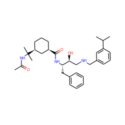 CC(=O)NC(C)(C)[C@H]1CCC[C@@H](C(=O)N[C@@H](Cc2ccccc2)[C@@H](O)CNCc2cccc(C(C)C)c2)C1 ZINC000049792976