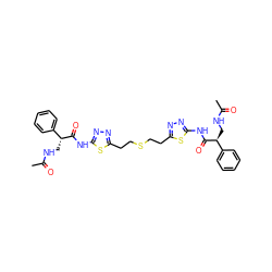 CC(=O)NC[C@@H](C(=O)Nc1nnc(CCSCCc2nnc(NC(=O)[C@@H](CNC(C)=O)c3ccccc3)s2)s1)c1ccccc1 ZINC000169698043