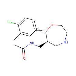 CC(=O)NC[C@@H]1CNCCO[C@H]1c1ccc(Cl)c(C)c1 ZINC000116812768