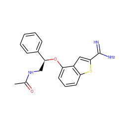 CC(=O)NC[C@H](Oc1cccc2sc(C(=N)N)cc12)c1ccccc1 ZINC000045370938