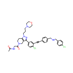 CC(=O)NCC(=O)N1CCc2c(c(-c3ccc(Cl)c(C#Cc4ccc(CNCc5ccc(Cl)cc5)cc4)c3)nn2CCCN2CCOCC2)C1 ZINC000095596638