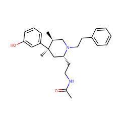 CC(=O)NCC[C@@H]1C[C@@](C)(c2cccc(O)c2)[C@@H](C)CN1CCc1ccccc1 ZINC000028568260