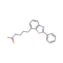 CC(=O)NCCCc1cccc2nc(-c3ccccc3)oc12 ZINC000027208804