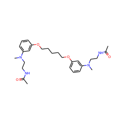 CC(=O)NCCN(C)c1cccc(OCCCCCOc2cccc(N(C)CCNC(C)=O)c2)c1 ZINC000072113474