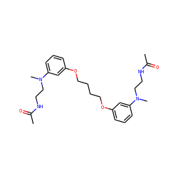 CC(=O)NCCN(C)c1cccc(OCCCCOc2cccc(N(C)CCNC(C)=O)c2)c1 ZINC000072113388