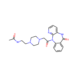 CC(=O)NCCN1CCN(CC(=O)N2c3ccccc3C(=O)Nc3cccnc32)CC1 ZINC000022940163