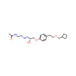 CC(=O)NCCNC[C@@H](O)COc1ccc(CCOCC2CCC2)cc1 ZINC000025969759