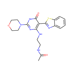 CC(=O)NCCNc1nc(N2CCOCC2)[nH]c(=O)c1-c1nc2ccccc2s1 ZINC001772596278