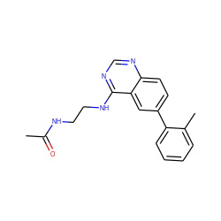 CC(=O)NCCNc1ncnc2ccc(-c3ccccc3C)cc12 ZINC000004264699
