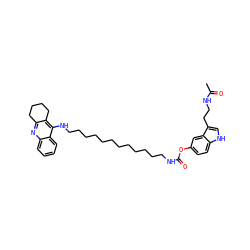 CC(=O)NCCc1c[nH]c2ccc(OC(=O)NCCCCCCCCCCCCNc3c4c(nc5ccccc35)CCCC4)cc12 ZINC000221458124
