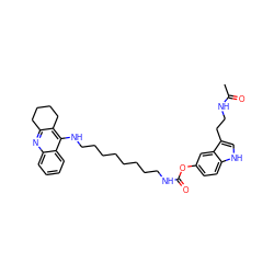 CC(=O)NCCc1c[nH]c2ccc(OC(=O)NCCCCCCCCNc3c4c(nc5ccccc35)CCCC4)cc12 ZINC000221458068