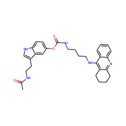 CC(=O)NCCc1c[nH]c2ccc(OC(=O)NCCCCNc3c4c(nc5ccccc35)CCCC4)cc12 ZINC000221457968