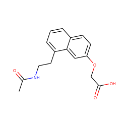 CC(=O)NCCc1cccc2ccc(OCC(=O)O)cc12 ZINC000013781827