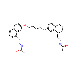 CC(=O)NCCc1cccc2ccc(OCCCCOc3ccc4c(c3)[C@H](CCNC(C)=O)CCC4)cc12 ZINC000049784405