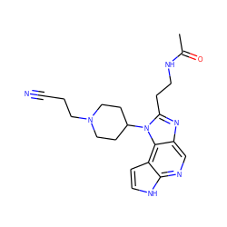 CC(=O)NCCc1nc2cnc3[nH]ccc3c2n1C1CCN(CCC#N)CC1 ZINC000095563600