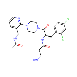 CC(=O)NCc1cccnc1N1CCN(C(=O)[C@@H](Cc2ccc(Cl)cc2Cl)NC(=O)CCN)CC1 ZINC000036285104