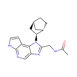 CC(=O)NCc1nc2cnc3[nH]ccc3c2n1[C@H]1C[C@H]2CC[C@H]1C2 ZINC000254132286