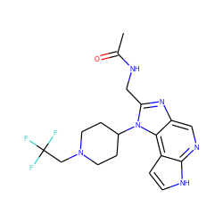 CC(=O)NCc1nc2cnc3[nH]ccc3c2n1C1CCN(CC(F)(F)F)CC1 ZINC000095564204