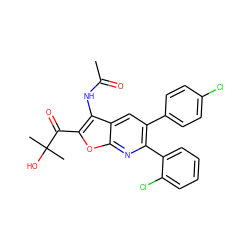 CC(=O)Nc1c(C(=O)C(C)(C)O)oc2nc(-c3ccccc3Cl)c(-c3ccc(Cl)cc3)cc12 ZINC000049125544