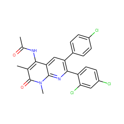 CC(=O)Nc1c(C)c(=O)n(C)c2nc(-c3ccc(Cl)cc3Cl)c(-c3ccc(Cl)cc3)cc12 ZINC000028569446