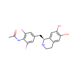 CC(=O)Nc1c(I)cc(C[C@@H]2NCCc3cc(O)c(O)cc32)cc1I ZINC000025421611