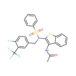 CC(=O)Nc1c(N(Cc2ccc(F)c(C(F)(F)F)c2)S(=O)(=O)c2ccccc2)sc2ccccc12 ZINC000115230364