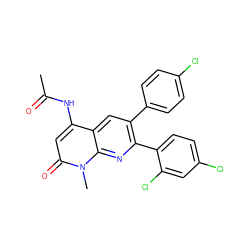 CC(=O)Nc1cc(=O)n(C)c2nc(-c3ccc(Cl)cc3Cl)c(-c3ccc(Cl)cc3)cc12 ZINC000028569479