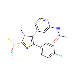 CC(=O)Nc1cc(-c2c(-c3ccc(F)cc3)nc([S@@+](C)[O-])n2C)ccn1 ZINC000035983049