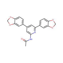 CC(=O)Nc1cc(-c2ccc3c(c2)OCO3)cc(-c2ccc3c(c2)OCO3)n1 ZINC001772650030