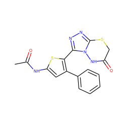 CC(=O)Nc1cc(-c2ccccc2)c(-c2nnc3n2NC(=O)CS3)s1 ZINC000028826978