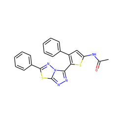 CC(=O)Nc1cc(-c2ccccc2)c(-c2nnc3sc(-c4ccccc4)nn23)s1 ZINC000028827008