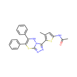 CC(=O)Nc1cc(C)c(-c2nnc3n2NC(c2ccccc2)=C(c2ccccc2)S3)s1 ZINC000028826933