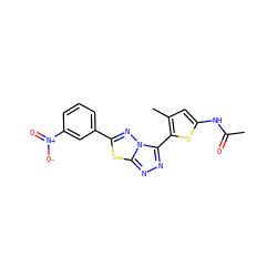 CC(=O)Nc1cc(C)c(-c2nnc3sc(-c4cccc([N+](=O)[O-])c4)nn23)s1 ZINC000028826956