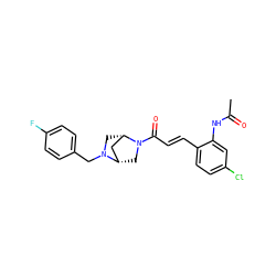 CC(=O)Nc1cc(Cl)ccc1/C=C/C(=O)N1C[C@H]2C[C@@H]1CN2Cc1ccc(F)cc1 ZINC000028530642