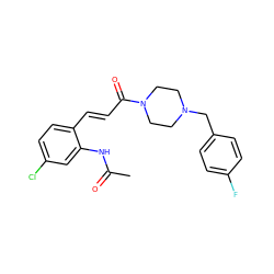 CC(=O)Nc1cc(Cl)ccc1/C=C/C(=O)N1CCN(Cc2ccc(F)cc2)CC1 ZINC000028530524