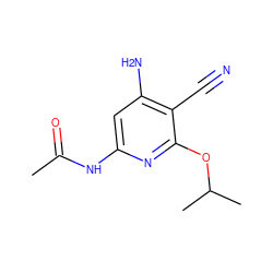 CC(=O)Nc1cc(N)c(C#N)c(OC(C)C)n1 ZINC000014960138