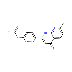 CC(=O)Nc1ccc(-c2cc(=O)c3ccc(C)nc3[nH]2)cc1 ZINC000013579570