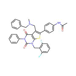 CC(=O)Nc1ccc(-c2sc3c(c2CN(C)Cc2ccccc2)c(=O)n(-c2ccccc2)c(=O)n3Cc2c(F)cccc2F)cc1 ZINC000027189716