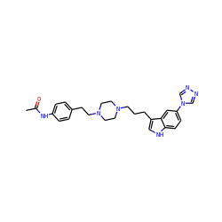 CC(=O)Nc1ccc(CCN2CCN(CCCc3c[nH]c4ccc(-n5cnnc5)cc34)CC2)cc1 ZINC000022938838