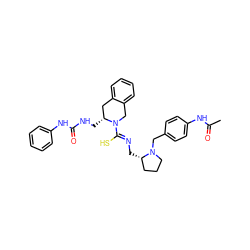 CC(=O)Nc1ccc(CN2CCC[C@@H]2C/N=C(\S)N2Cc3ccccc3C[C@H]2CNC(=O)Nc2ccccc2)cc1 ZINC000029343669