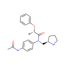 CC(=O)Nc1ccc(N(C[C@H]2CCCN2)C(=O)[C@H](C)Oc2ccccc2)cc1 ZINC000040950672