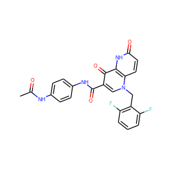 CC(=O)Nc1ccc(NC(=O)c2cn(Cc3c(F)cccc3F)c3ccc(=O)[nH]c3c2=O)cc1 ZINC000073196318